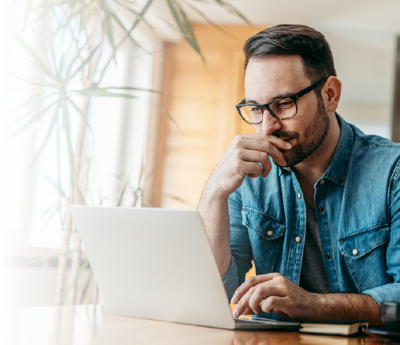 man with laptop