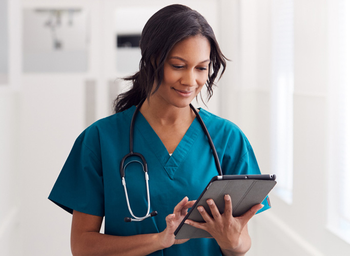 Female Doctor Wearing Scrubs